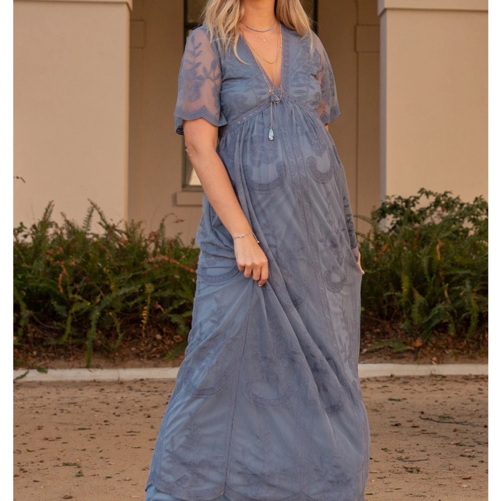 Pink blush maternity maxi dress
